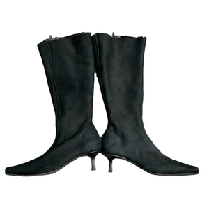 MARC CAIN ANKLE BOOT black leather suede size 38 made in Italy